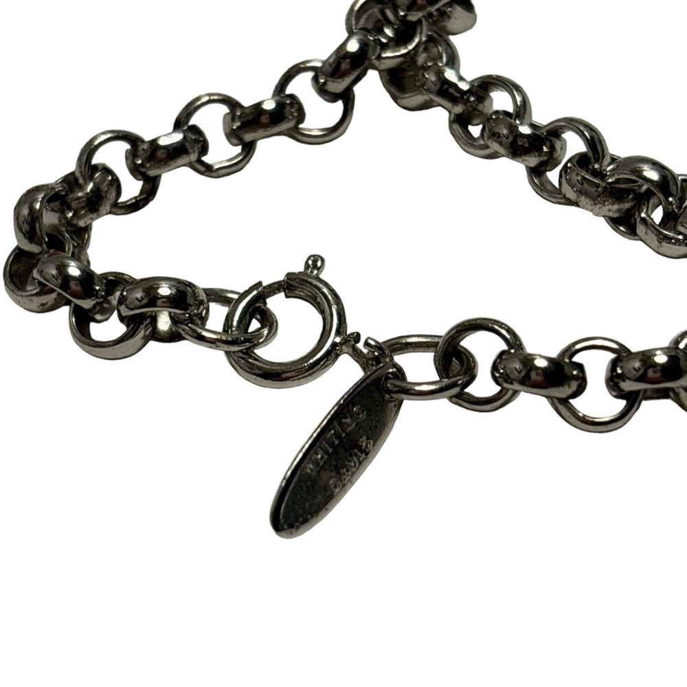 Whiting & Davis Silver Tone Linked Chain Necklace… - image 7